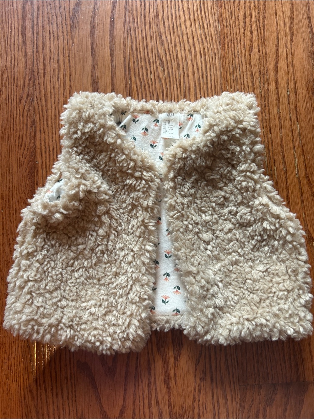 2T Cozy Sherpa Baby Vest - Cream